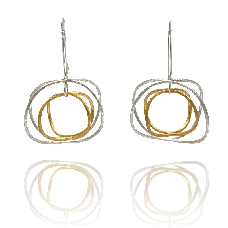 Orbital Hoop Drops - Silver/Gold