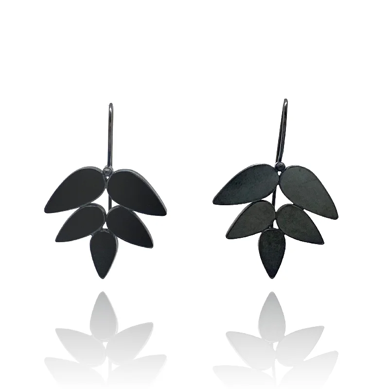 Oxidized Leaf Earrings