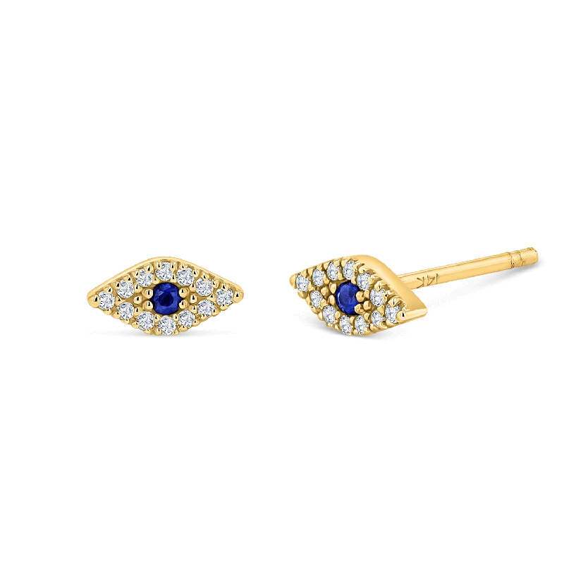 Pave Diamond Evil Eye Earrings