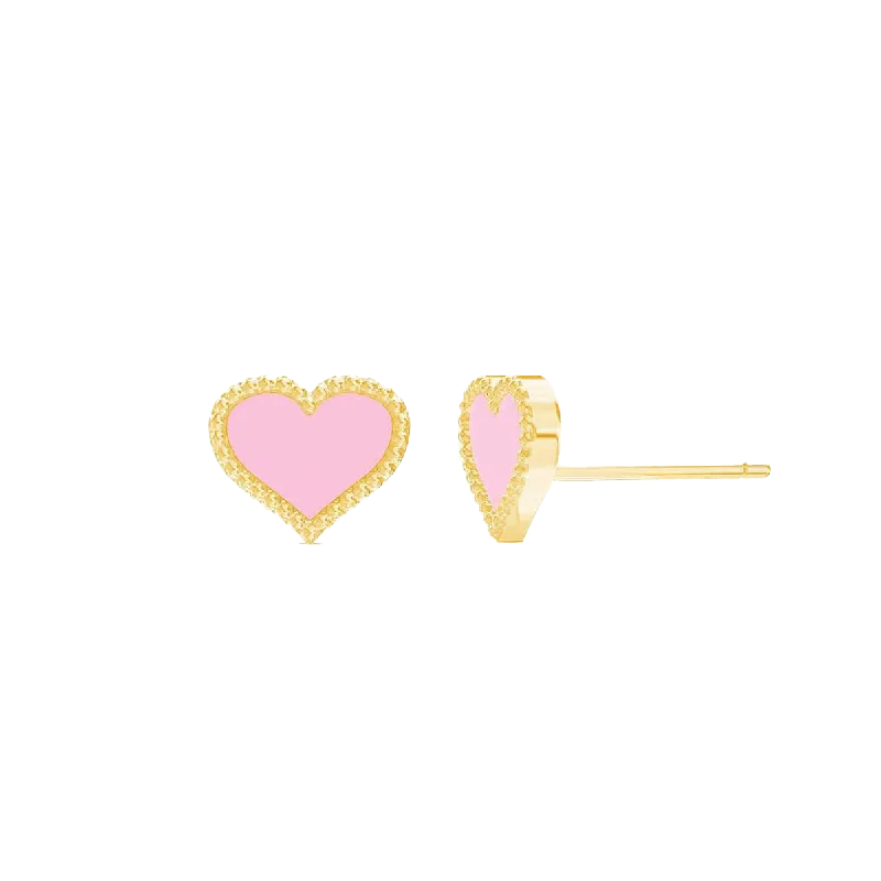 Enamel Heart Earrings