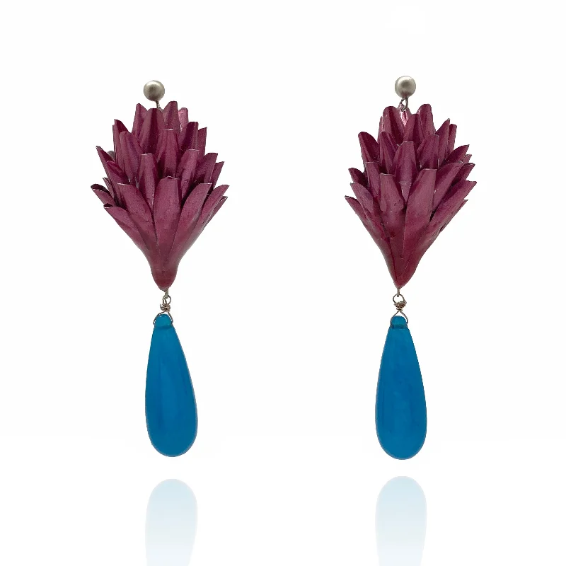 Pink and Blue Aluminum Earrings