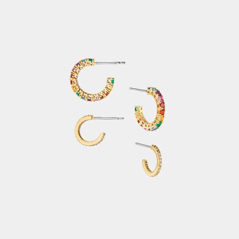 PRIDE SET OF TWO HOOP EARRINGS