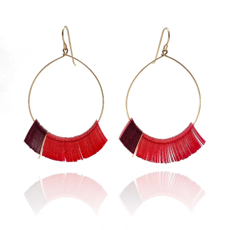 Red Tassel Sequin Earrings