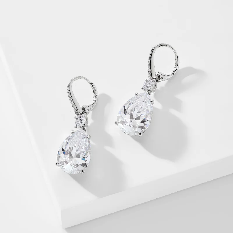 SHINE ON CZ DROP LEVERBACK EARRINGS