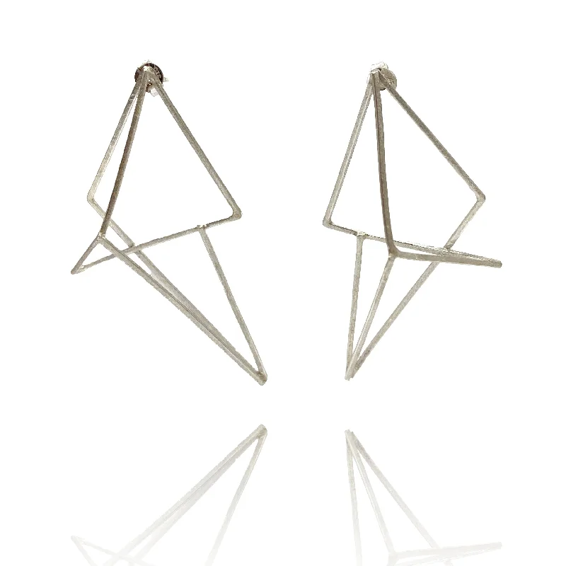 Silver Geometric Statement Earrings