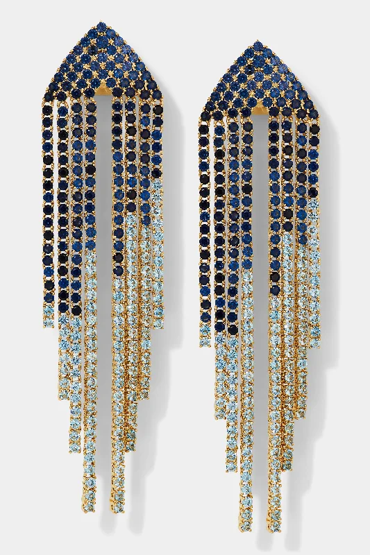 STARLET BLUE CASCADE CZ EARRINGS