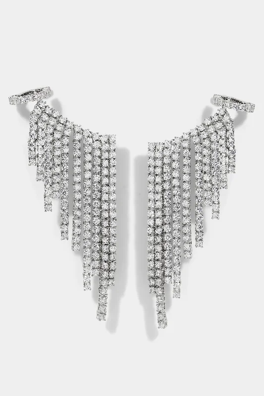 STARLET CURTAIN CZ CUFF EARRINGS