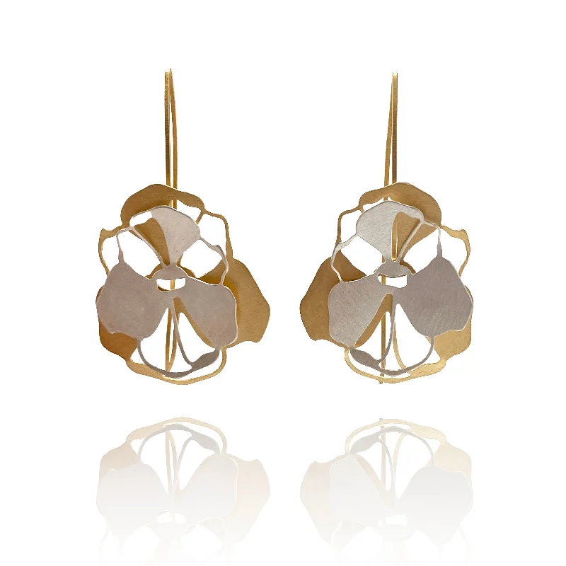 Statement Floral Silver and Gold Drops