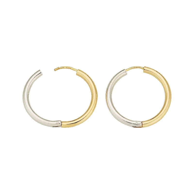 Two-Tone Gold Hinged Hoops