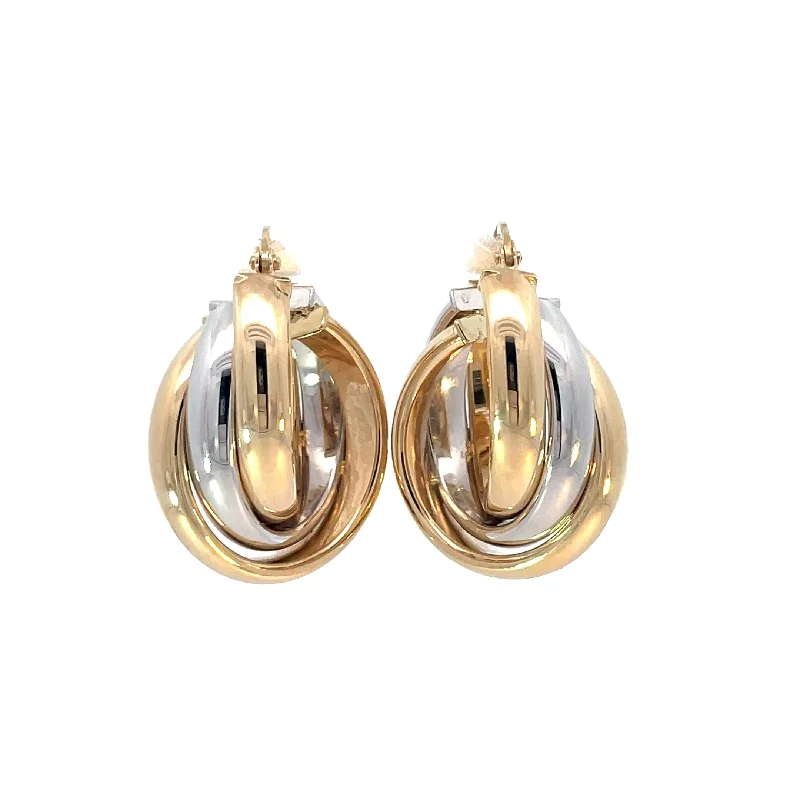 Two Tone Love Knot Hoops