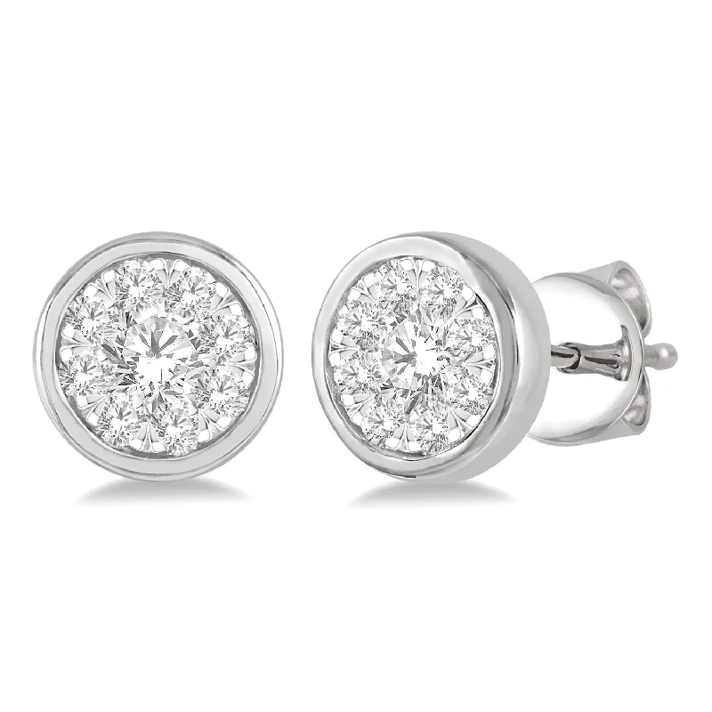 Round Bezel Diamond Studs