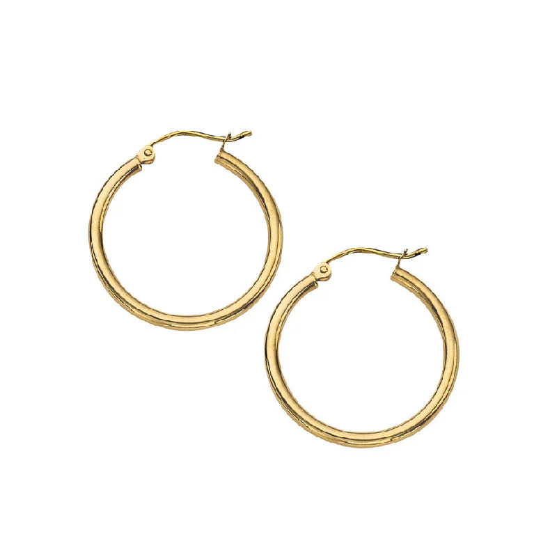 Yellow Gold Polished Hoop Earrings