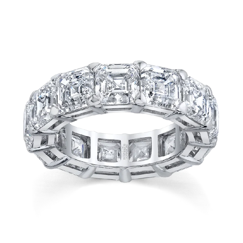 13.22 Carat Platinum Asscher Cut Eternity Band