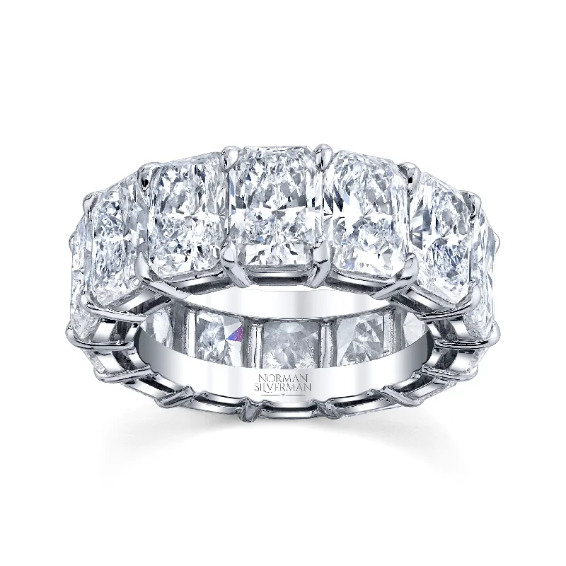 14.13 Carat Radiant Cut Diamond Platinum Eternity Band