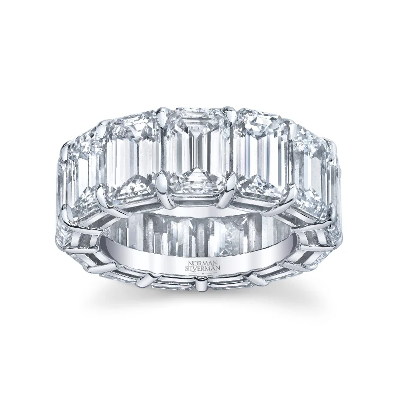 15.31 Carat Emerald Cut Diamond Eternity Band