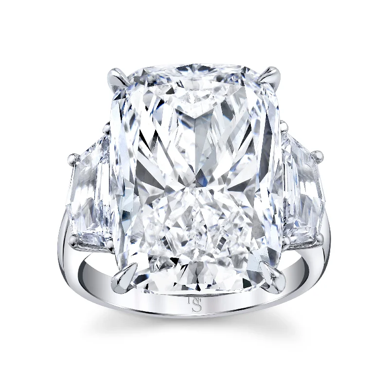 16.71 Carat Cushion Cut Diamond Ring