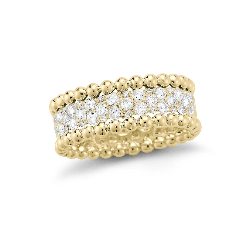 Two-tone Beaded Diamond Ring