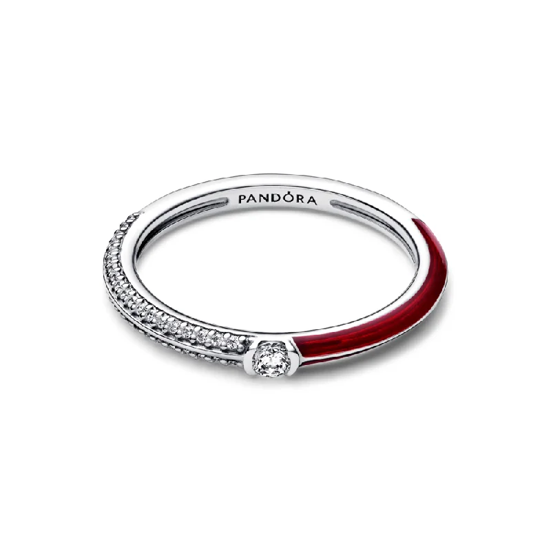 Pandora ME Pavé & Red Dual Ring