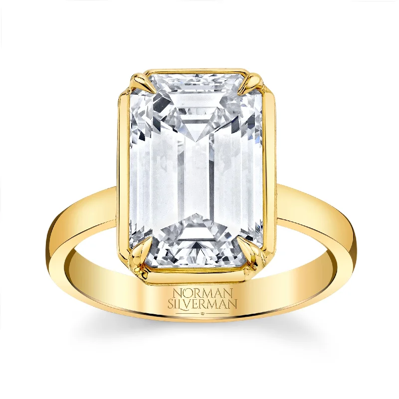 5.27 Carat Emerald Cut Diamond Ring