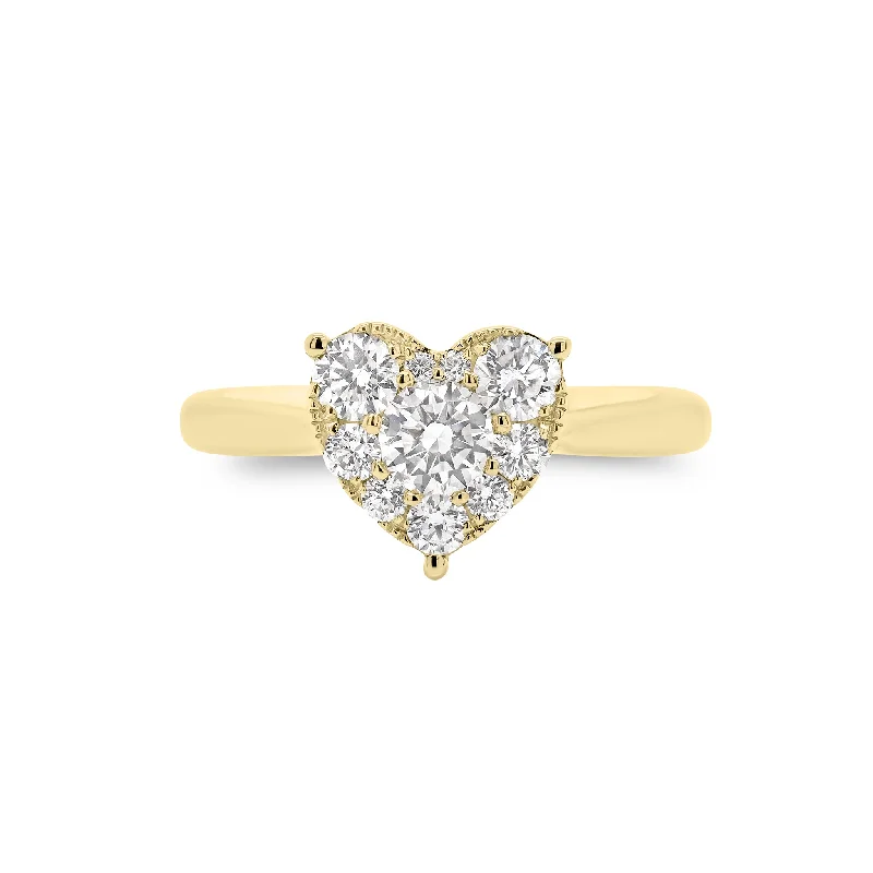 Diamond Heart Engagement Ring