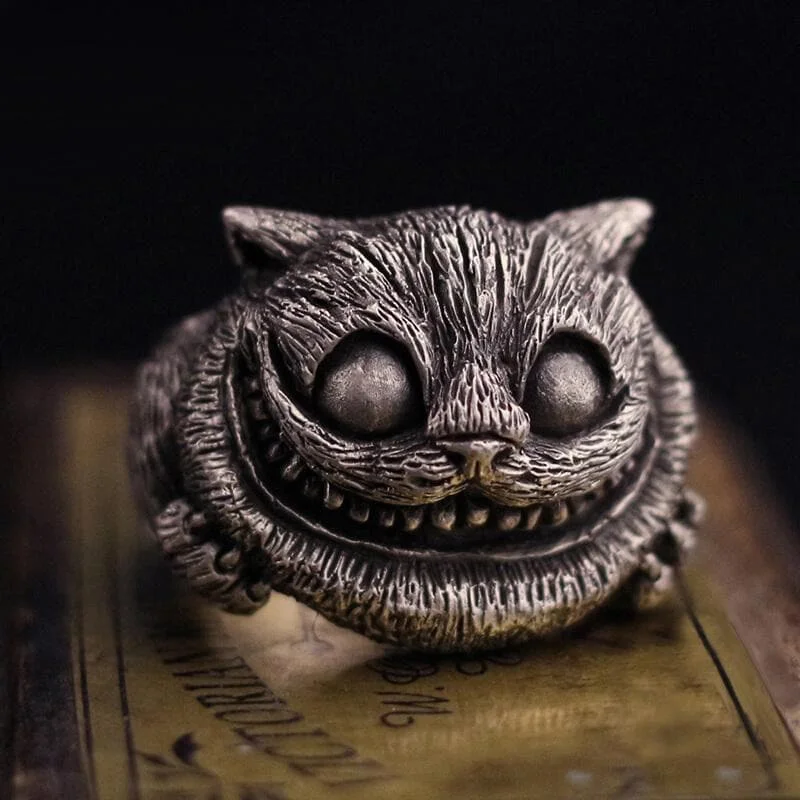 Smiling Cat Stainless Steel Ring