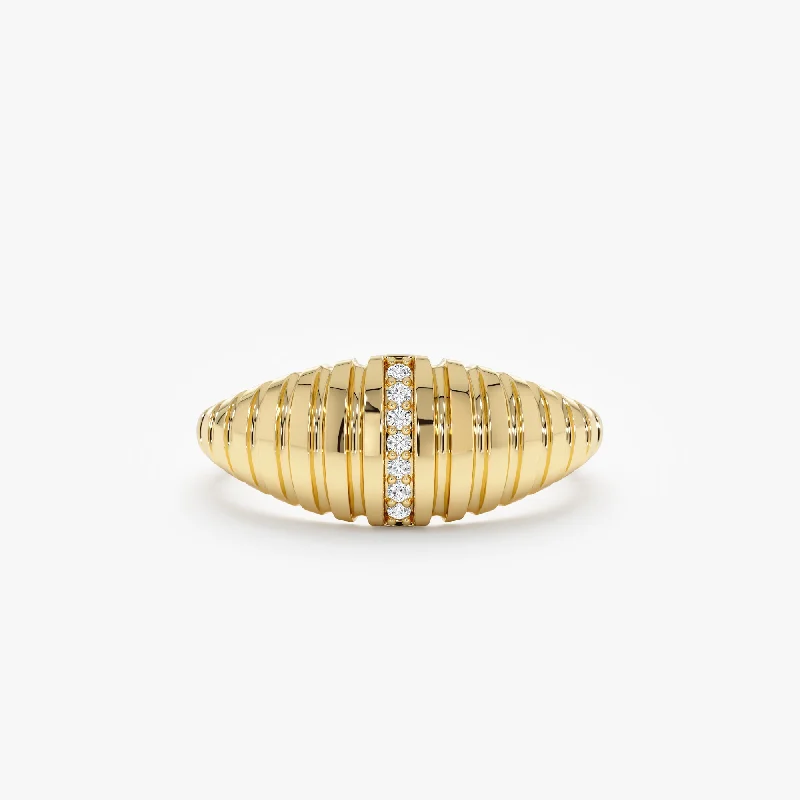 Diamond Bar Croissant Ring, Kyra