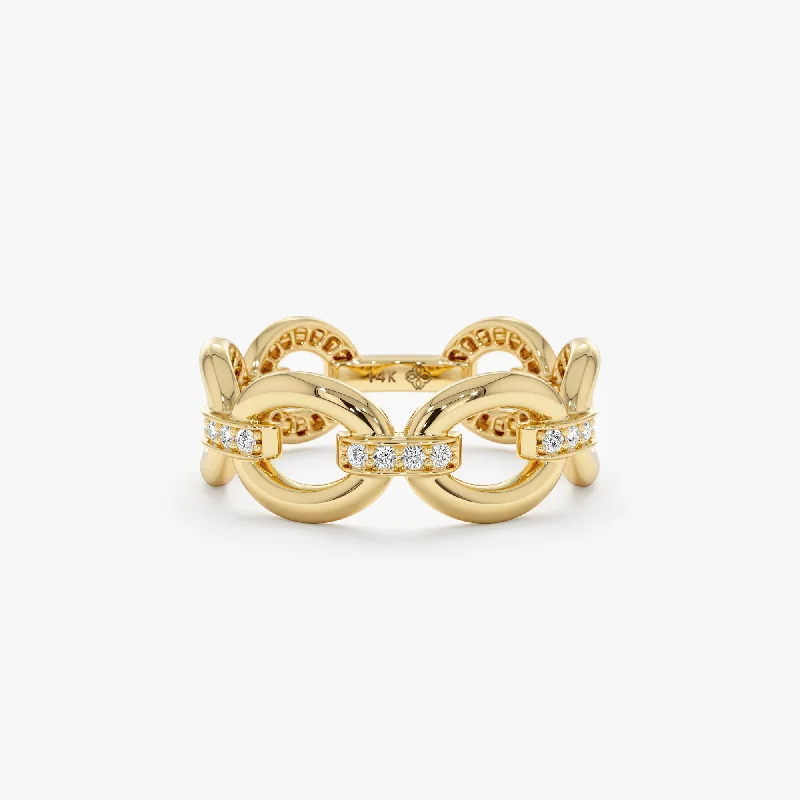 Diamond Chain Link Ring, Jocelyn