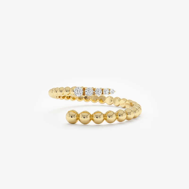 Diamond Spiral Wrap-Around Ring, Nakia