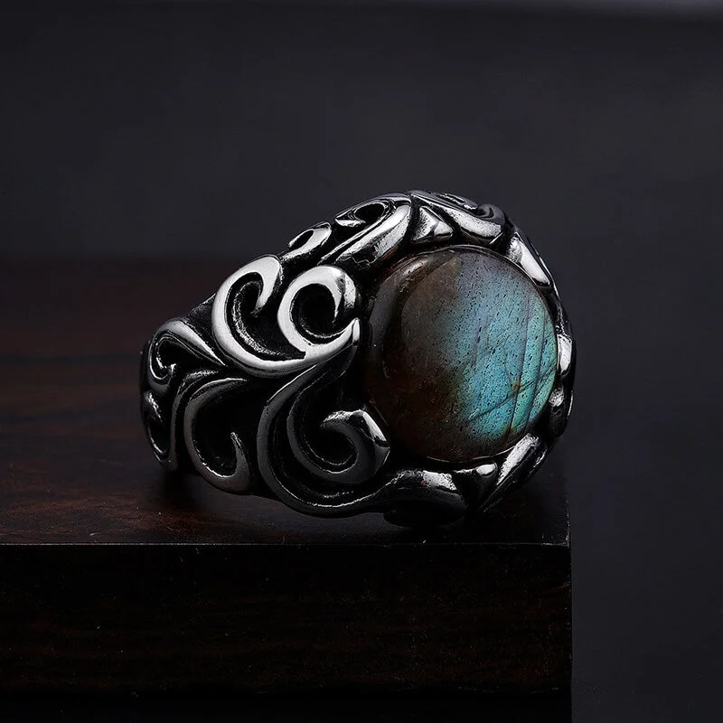 Gothic Moonstone Stainless Steel Ring