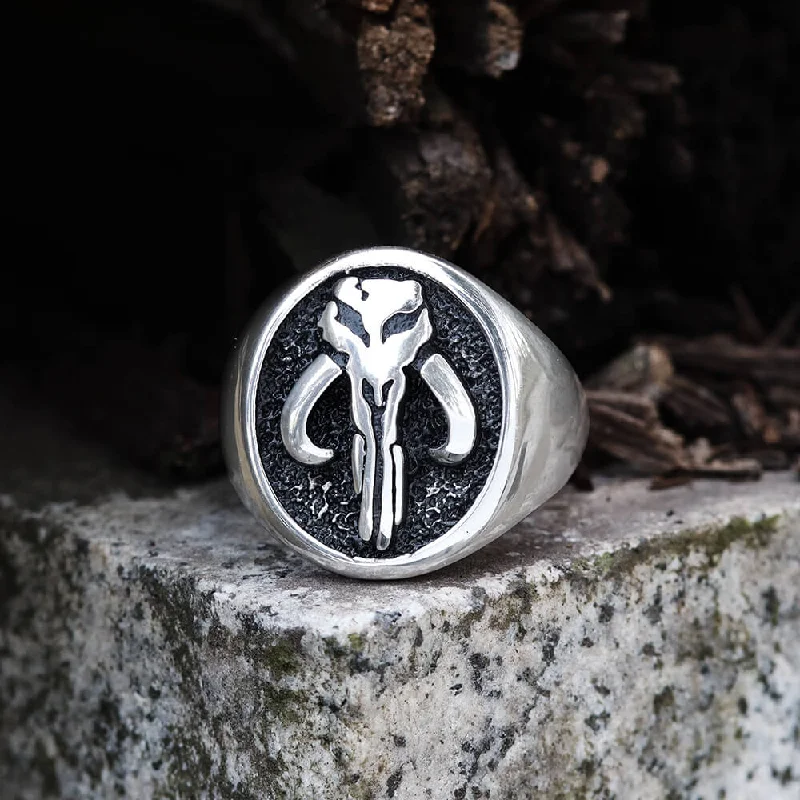 Mandalorian Symbol Stainless Steel Skull Ring