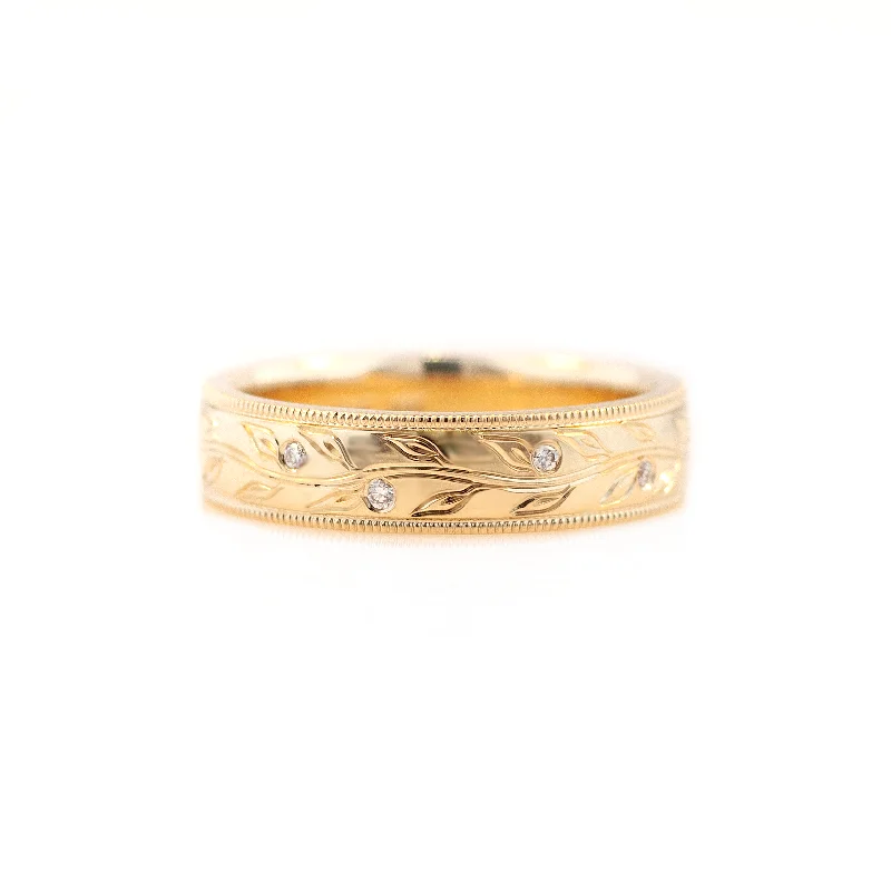 Men's Olive Branch Wedding Ring