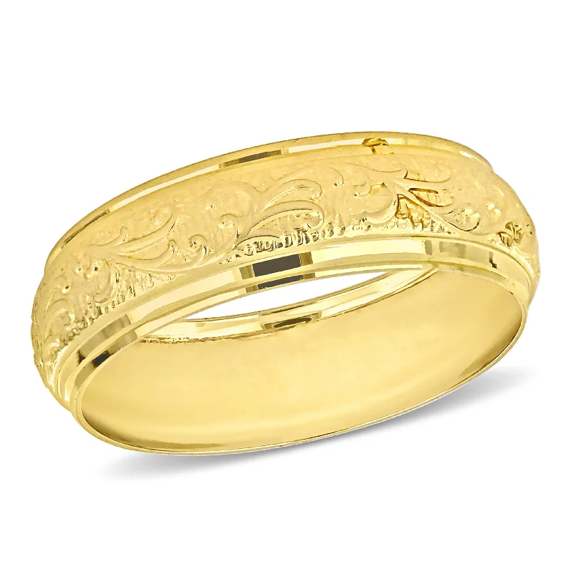 Miadora 6mm Antique Filigree Wedding Band in 14k Yellow Gold