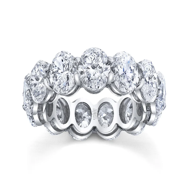 Oval Cut Diamond Platinum Eternity Band