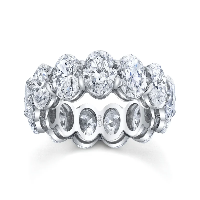 Oval Cut Diamonds Platinum Eternity Band