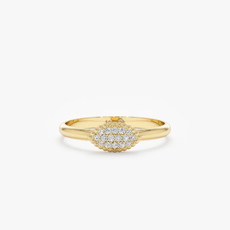 Pave Diamond Marquise Ring, Ayla