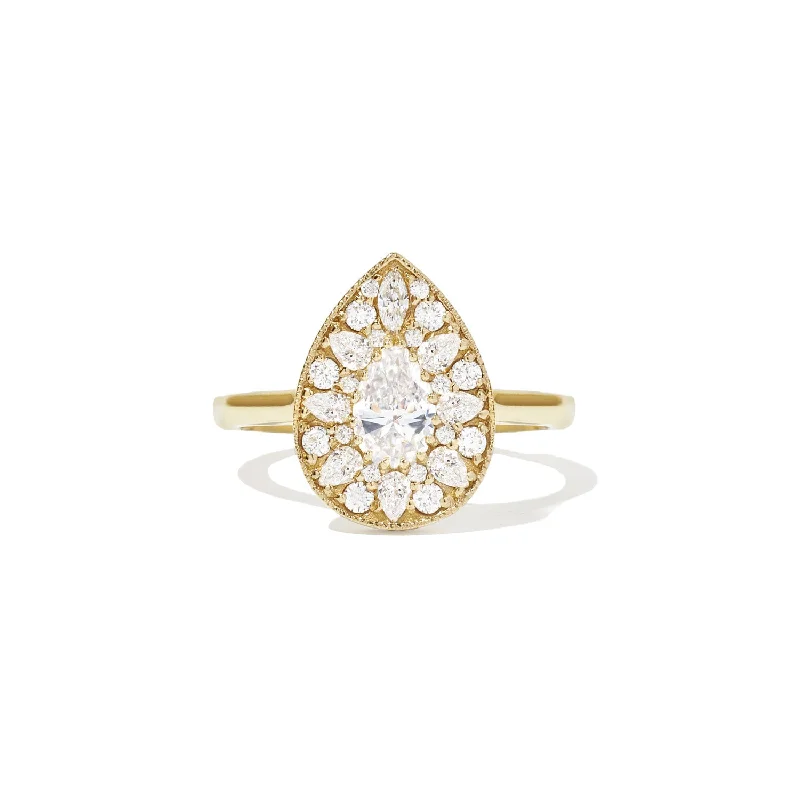 Pear-Shape Brilliant Cut Diamond Mosaic Ring