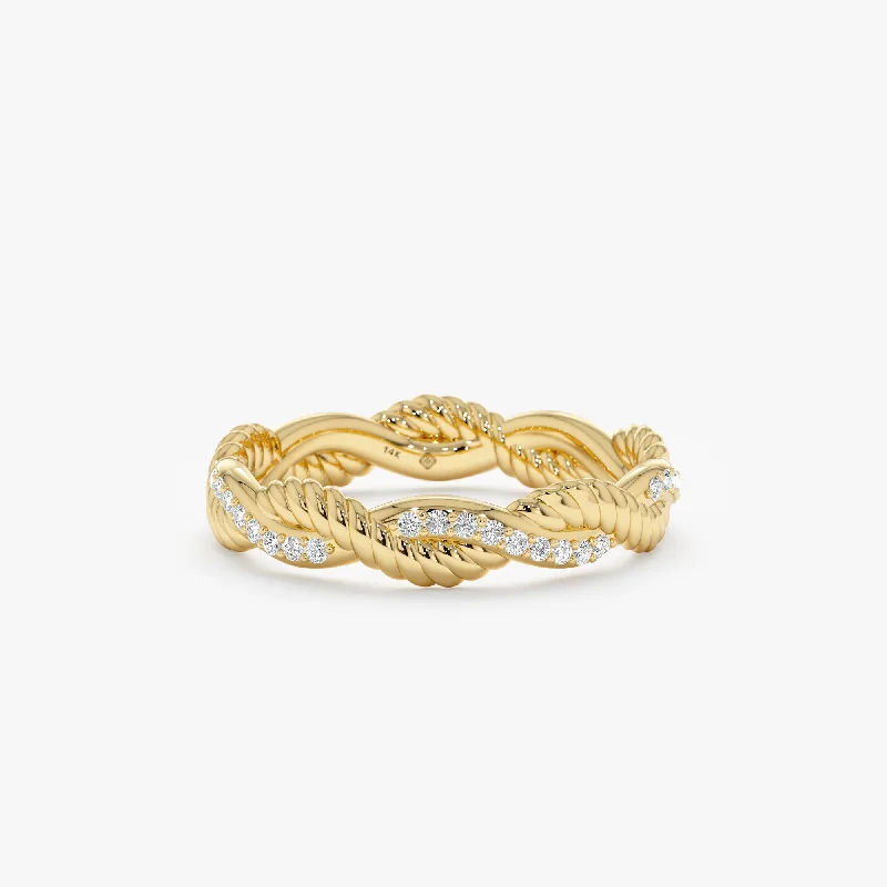 Twisted Rope Design Diamond Eternity Ring, Astra