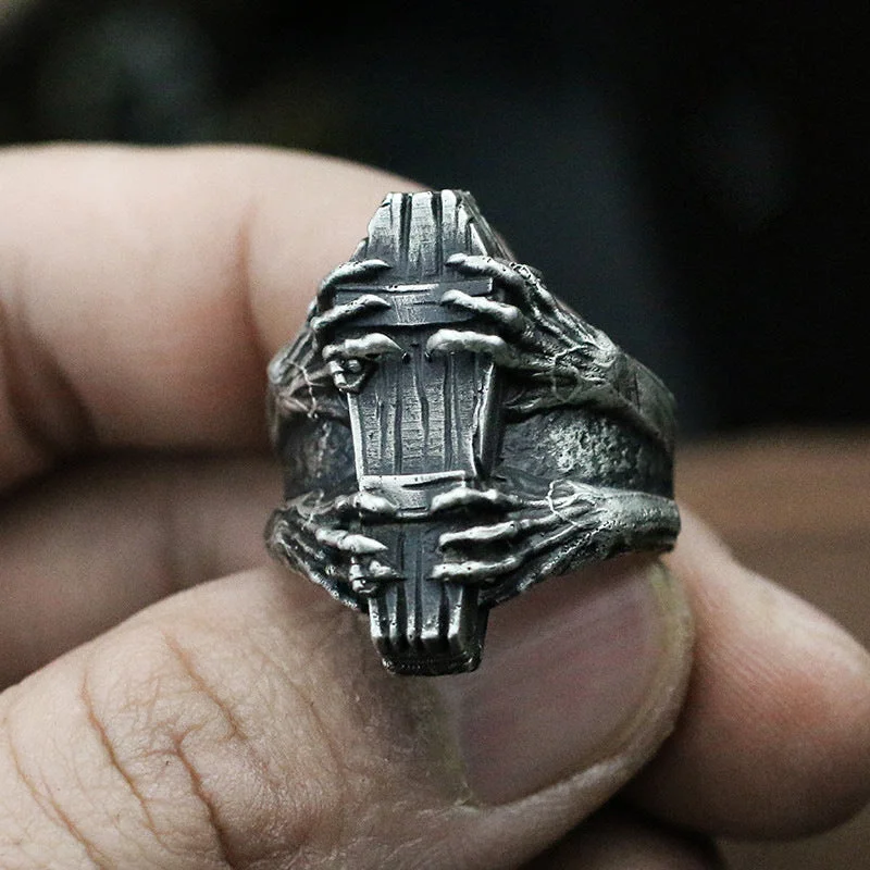 Wholesale Alloy Coffin Ghost Claw Vampire Ring