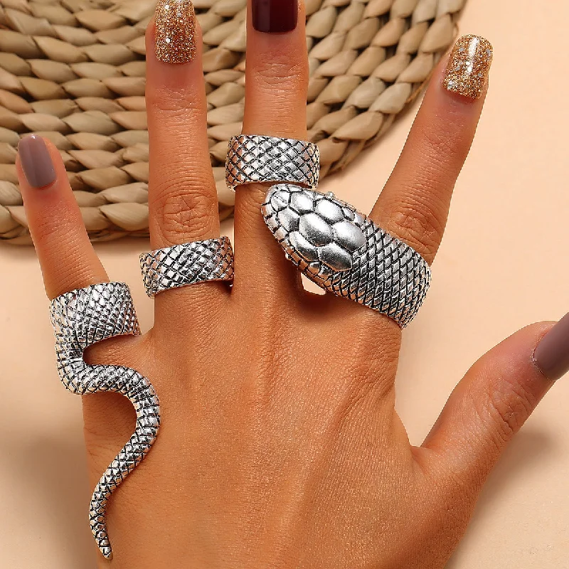 Wholesale Alloy Wish Snake Ring Set