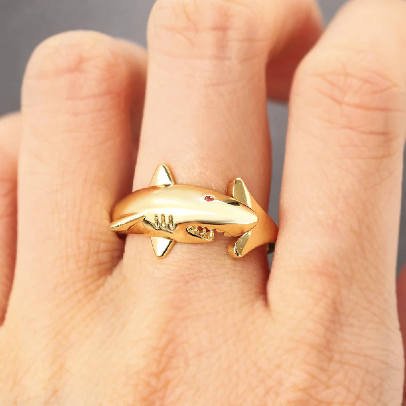 Wholesale Copper Gold Plated Shark Ring