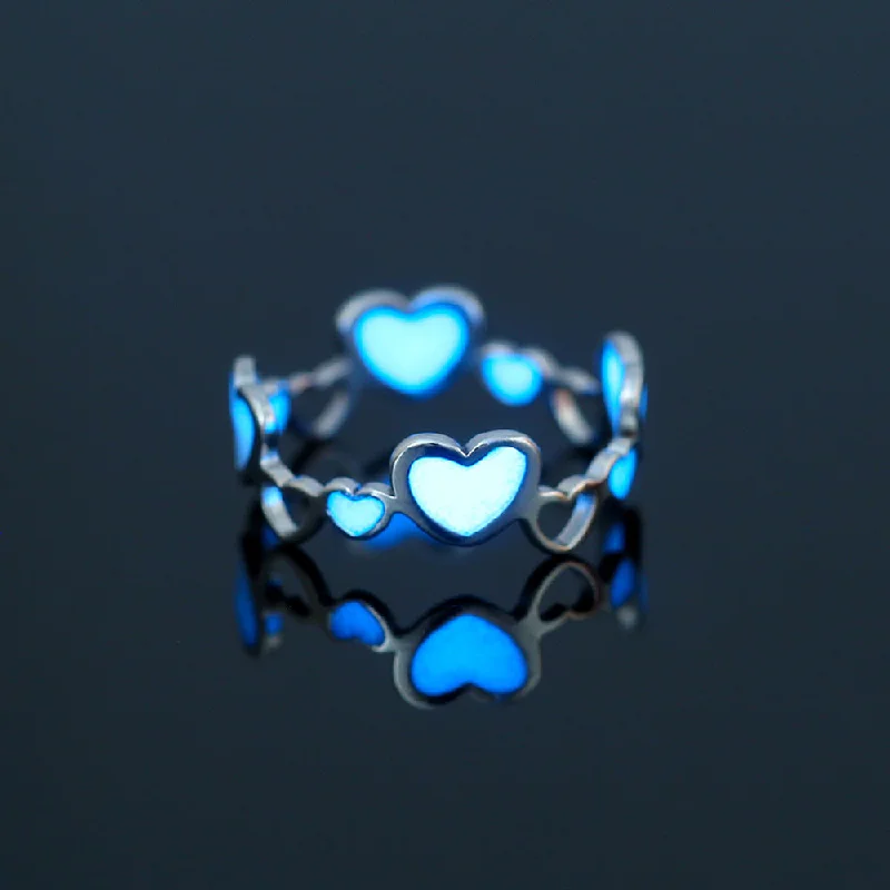 Wholesale Stainless Steel Heart Butterfly Luminous Rings