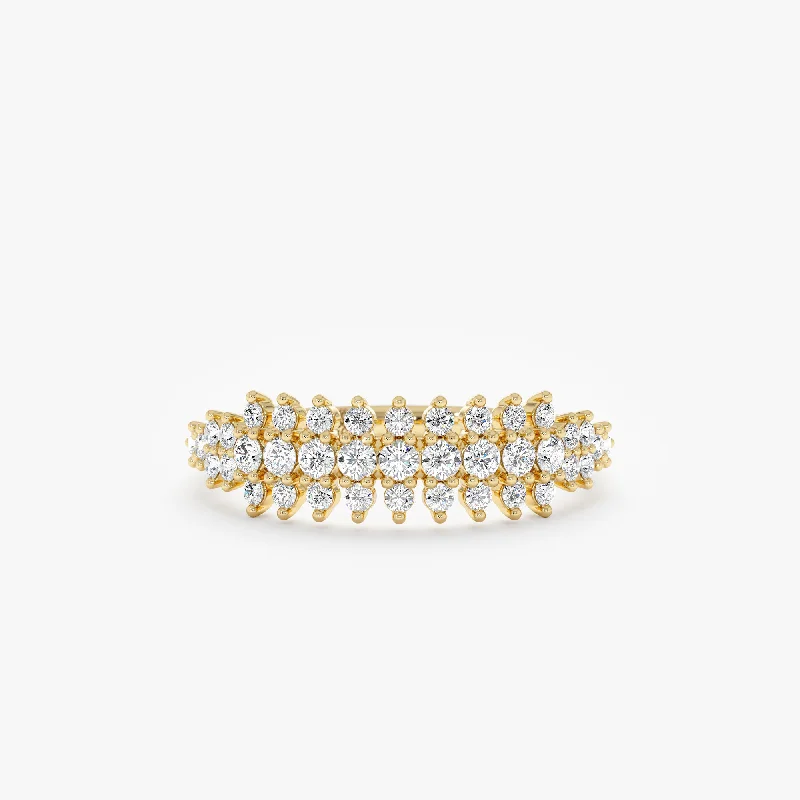 Wide Diamond Cluster Ring, Levan